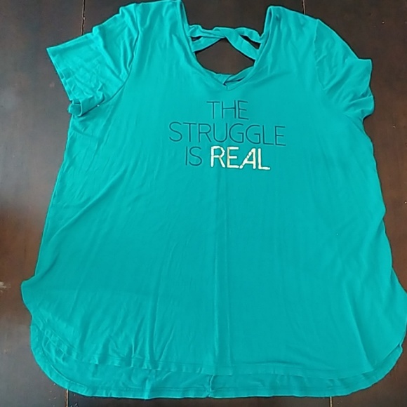 'The Struggle Is Real' cross back graphic tee - Picture 3 of 5